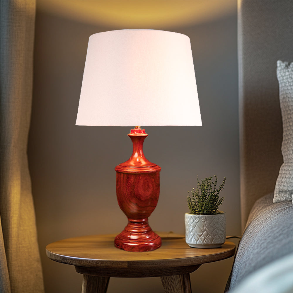 Antique-Inspired Wooden Table Lamp